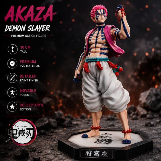 Akaza Anime Action Figure Collectible Statue – Premium Demon Slayer Figure | High Detail PVC Model | Anime Desk Decor | Gift for Collectors