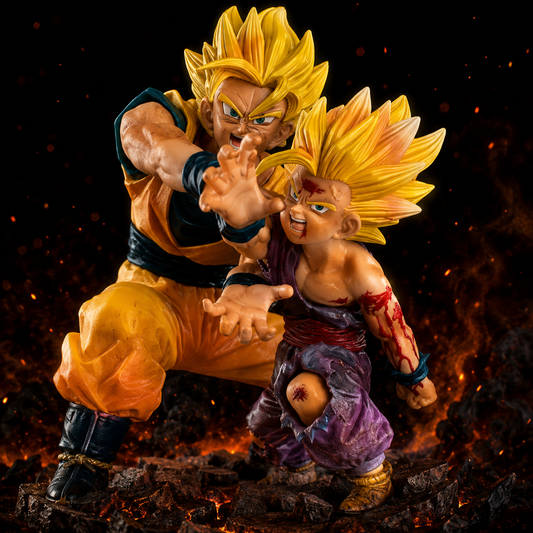 Super Saiyan Father & Son Anime Collectible Figure | Premium PVC Action Statue | Battle Edition | Home & Desk Decor | Gift for Anime Fans
