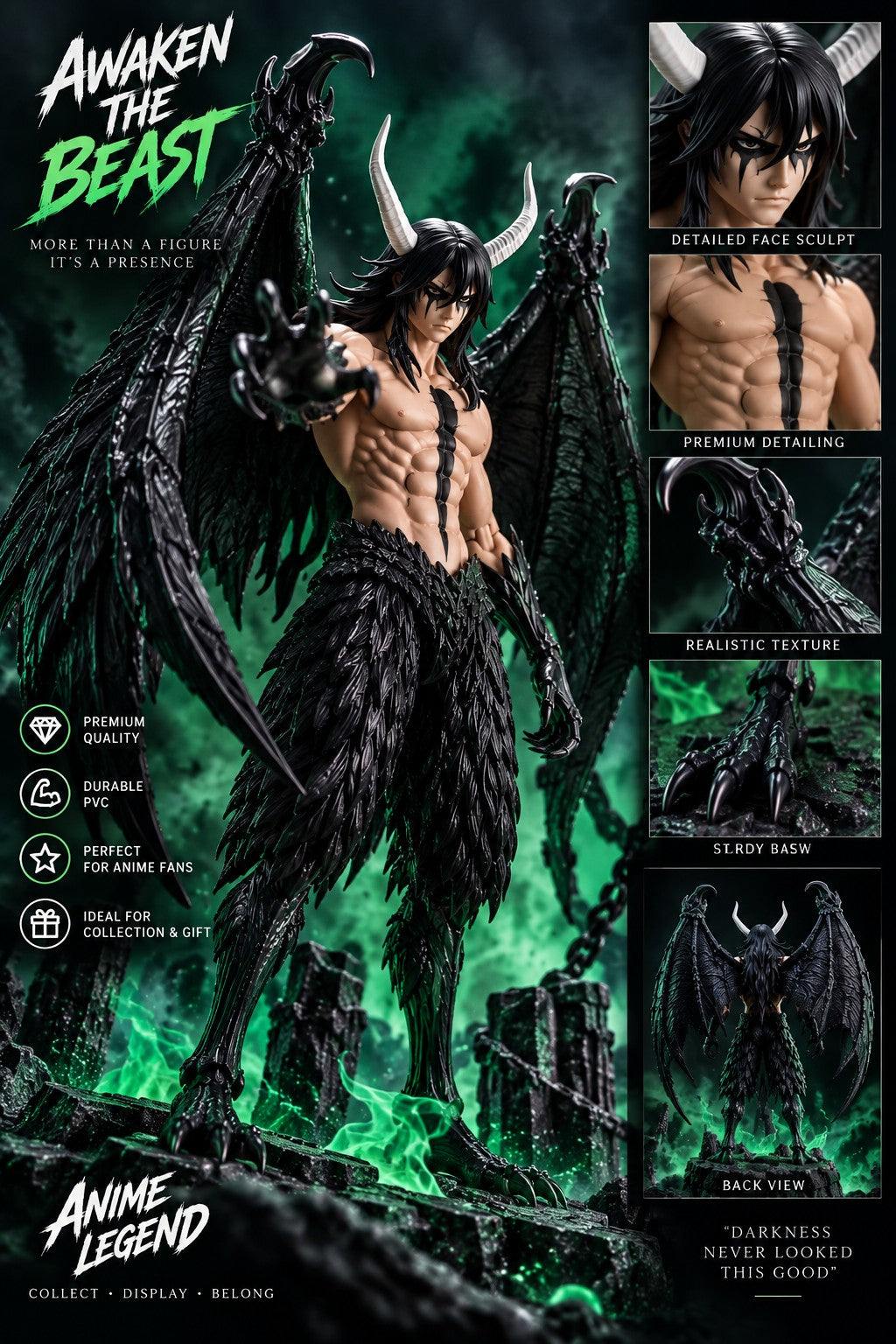 Ulquiorra Cifer Segunda Etapa figure detailed face and body sculpt