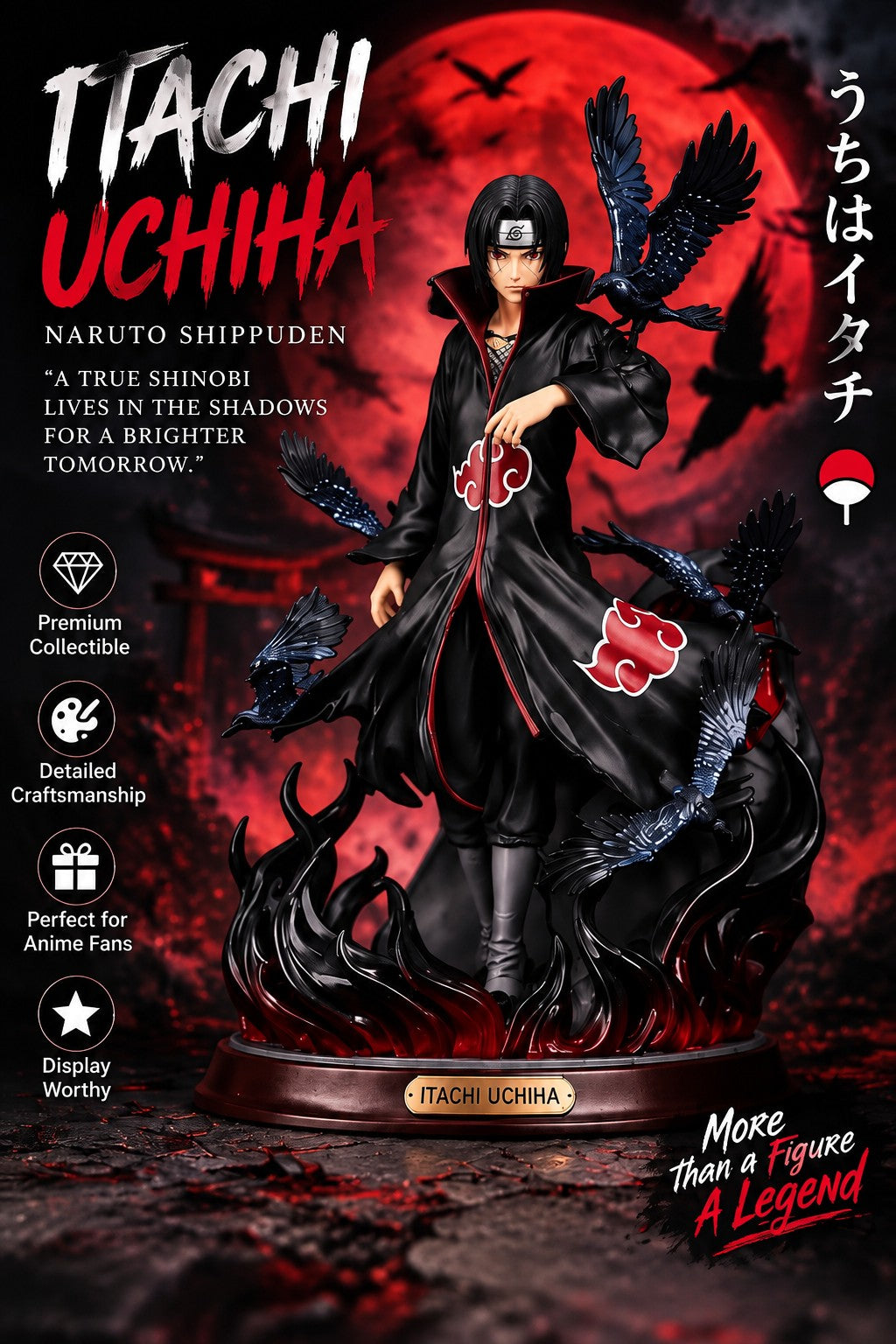 Itachi Uchiha anime collectible figure front hero view