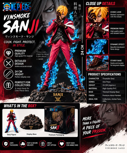 Vinsmoke Sanji One Piece action figure close up details premium finish