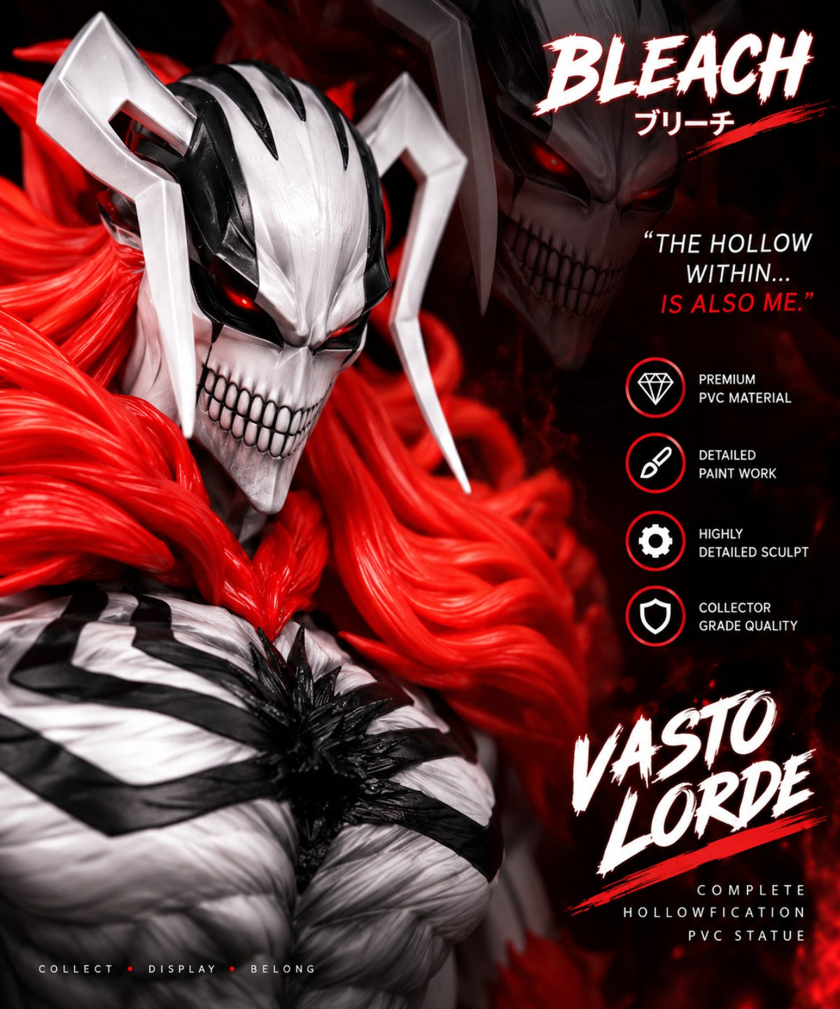 Vasto Lorde Ichigo detailed mask close-up premium PVC statue