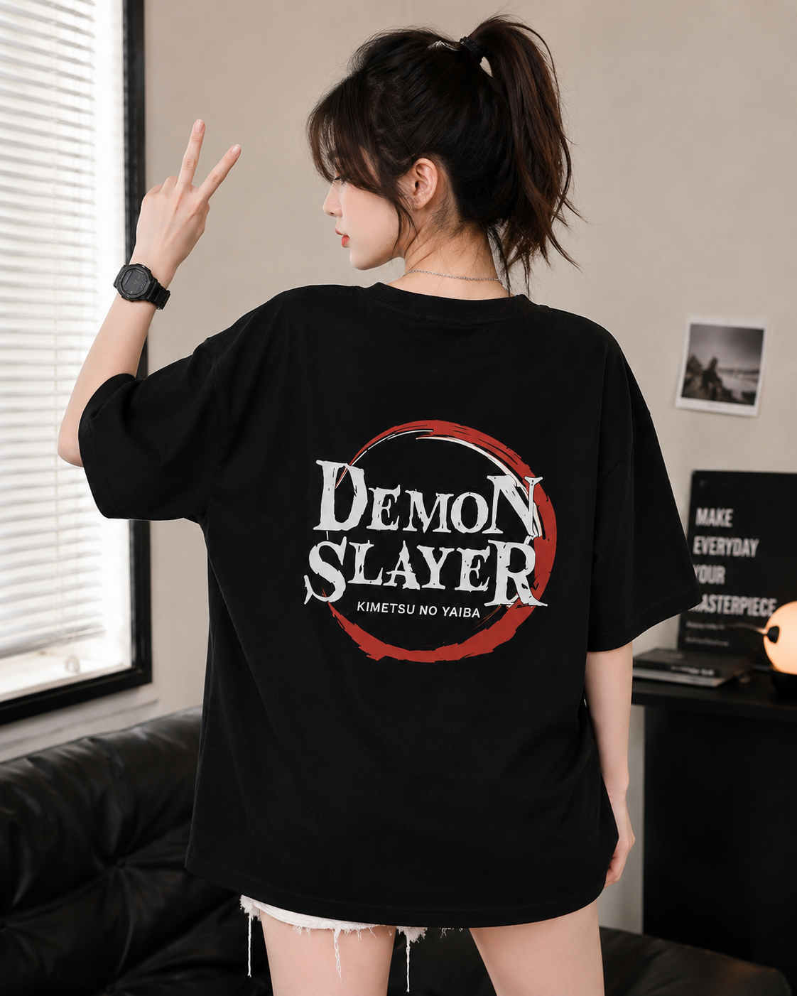Nezuko Anime Oversized T-Shirt | Premium Demon Slayer Graphic Cotton Tee for Men & Women | Japanese Anime Streetwear