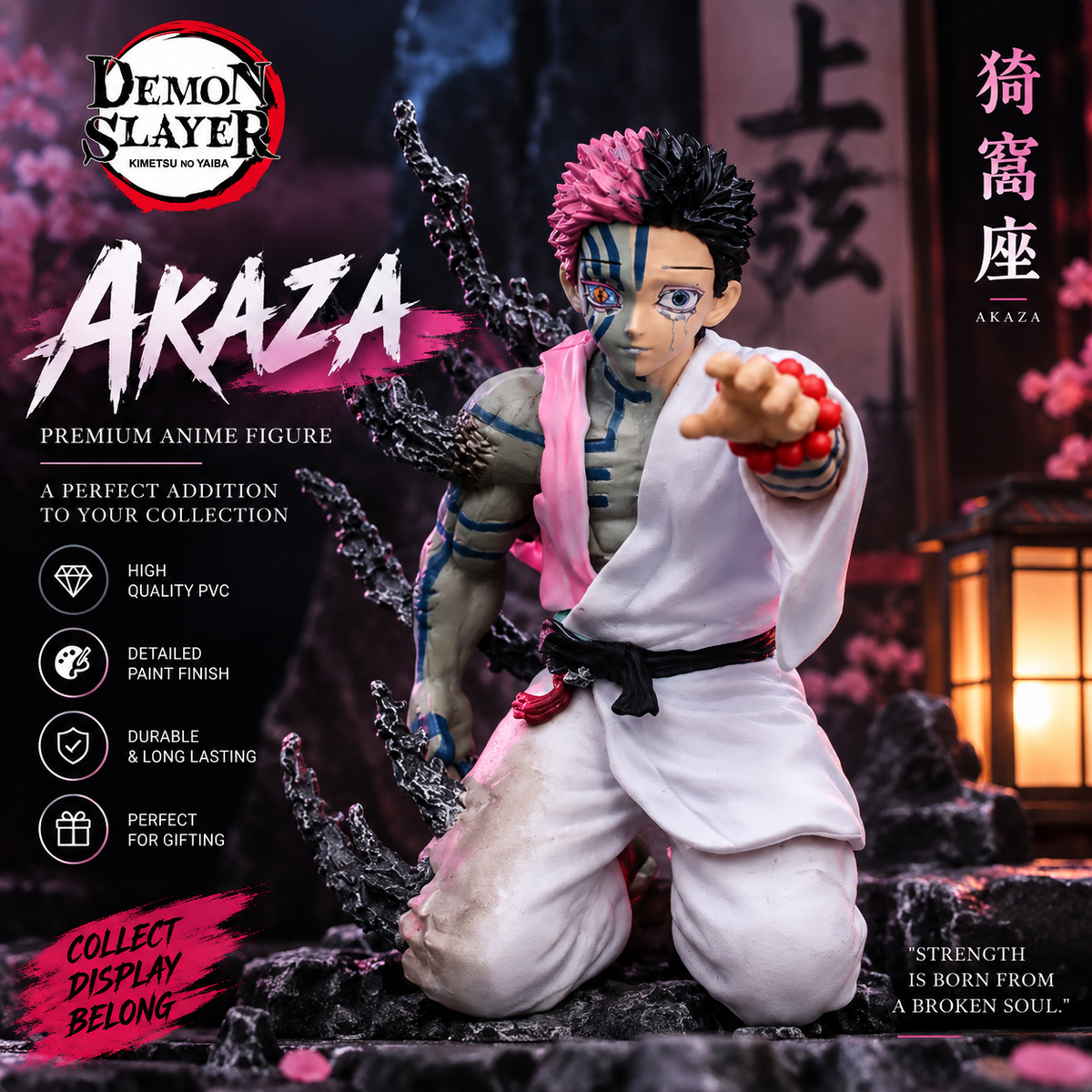 Akaza Action Figure – Demon Slayer Anime Figure | Premium PVC Collectible Statue for Anime Fans