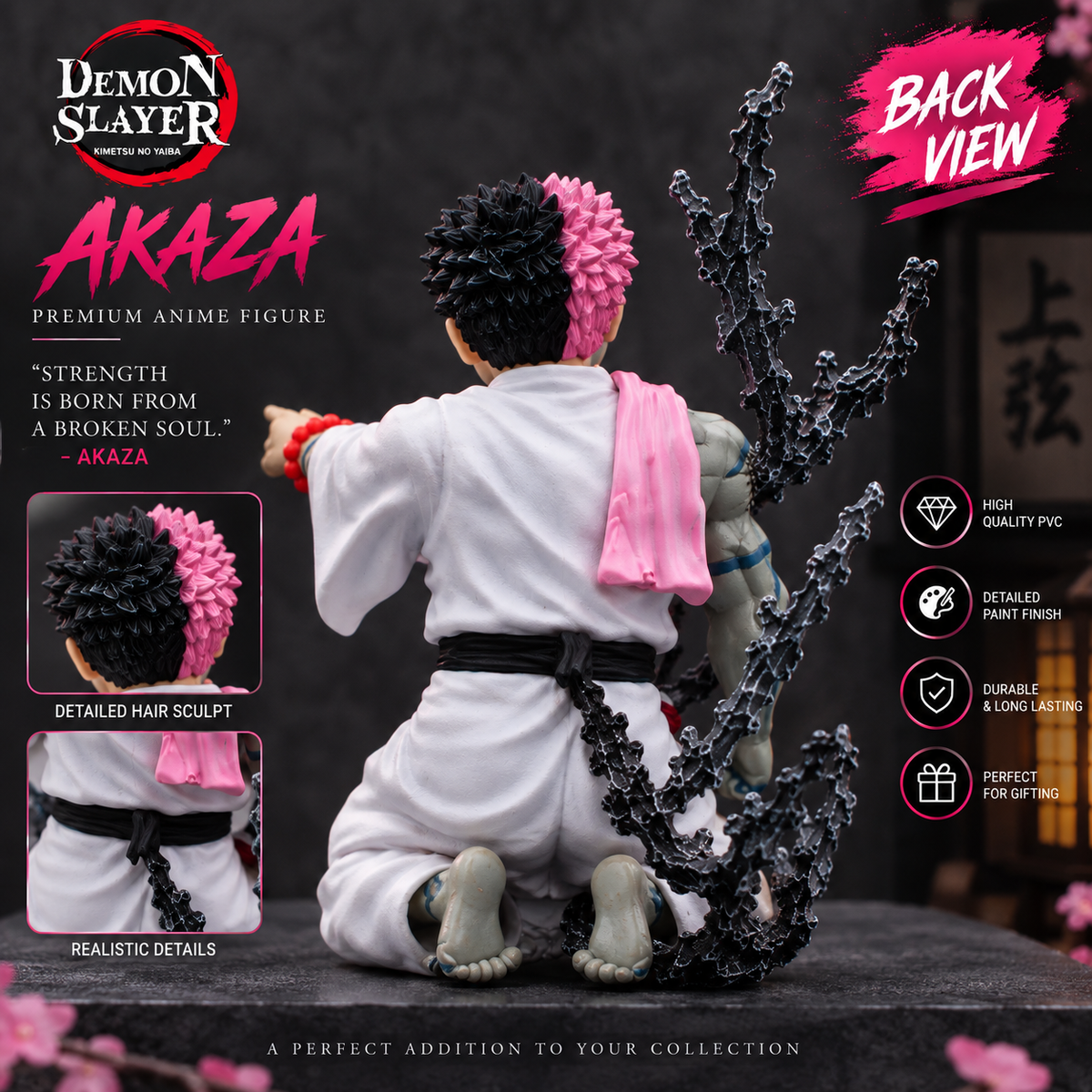 Akaza Action Figure – Demon Slayer Anime Figure | Premium PVC Collectible Statue for Anime Fans