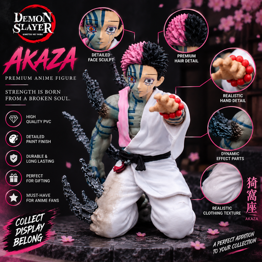 Akaza Action Figure – Demon Slayer Anime Figure | Premium PVC Collectible Statue for Anime Fans