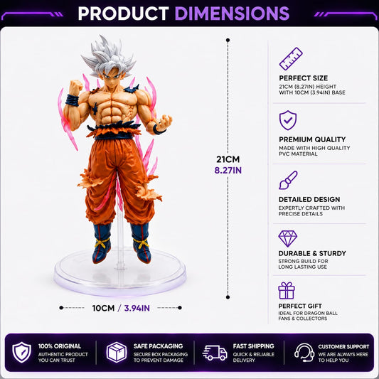 Ultra Instinct Goku Action Figure 21CM – Premium Anime Collectible PVC Statue | Dragon Ball Inspired Display Model | Gift for Anime Fans & Collectors