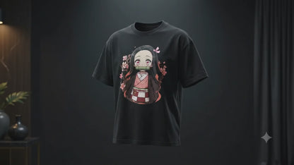Nezuko Anime Oversized T-Shirt | Premium Demon Slayer Graphic Cotton Tee for Men & Women | Japanese Anime Streetwear