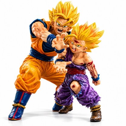 Super Saiyan Father & Son Anime Collectible Figure | Premium PVC Action Statue | Battle Edition | Home & Desk Decor | Gift for Anime Fans