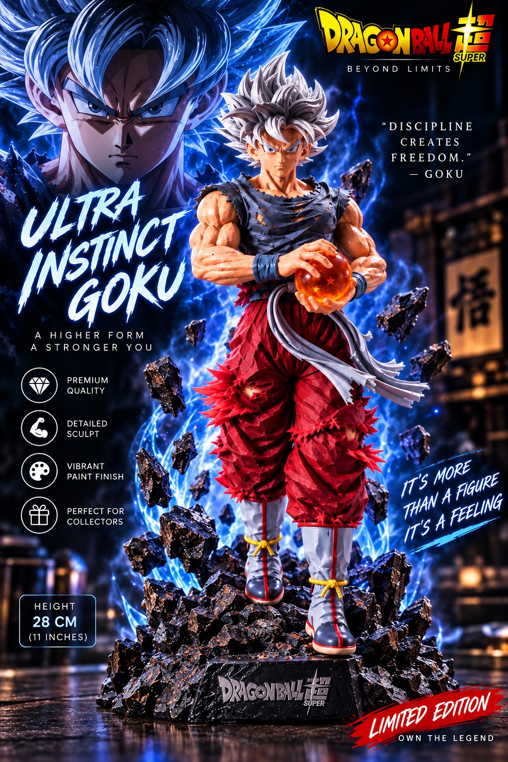 Ultra Instinct Goku 28 cm premium collectible figure
